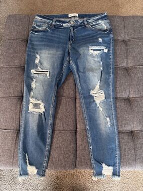 BKE  Distressed Blue Skinny Jeans